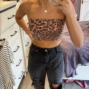 Cheetah tube crop top